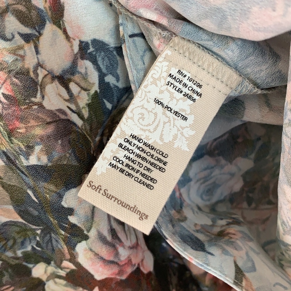 Soft Surroundings Sonnet Floral Bell Sleeve Top View 5